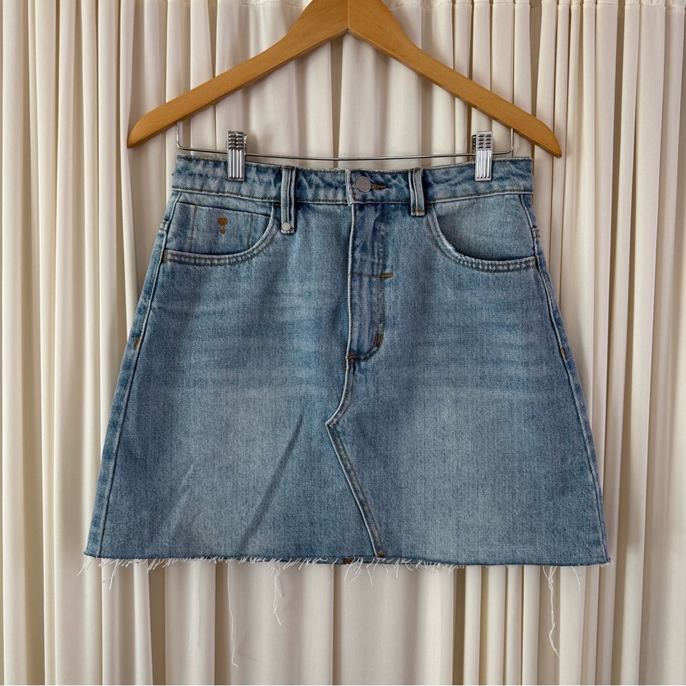 Thrills Leni A-line Skirt Light Wash Blue Denim Skirt‎ Size 6